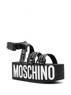 Sandales à plateforme à imprimé Moschino