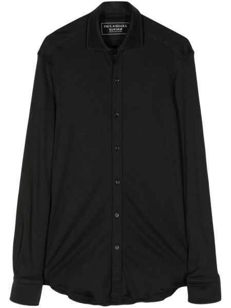 Βαμβακερό πουκάμισο Paul & Shark μαύρο