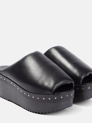 Sandalias de cuero con plataforma Rick Owens negro