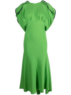 Midi šaty Victoria Beckham zelené