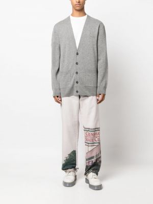 Cardigan en tricot à col v A.p.c. gris