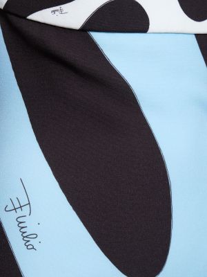 Dolga obleka z izrezom na hrbtu brez rokavov iz krep tkanine Pucci črna