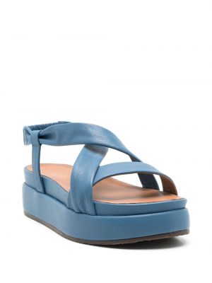 Sandales en cuir à plateforme Sarah Chofakian bleu