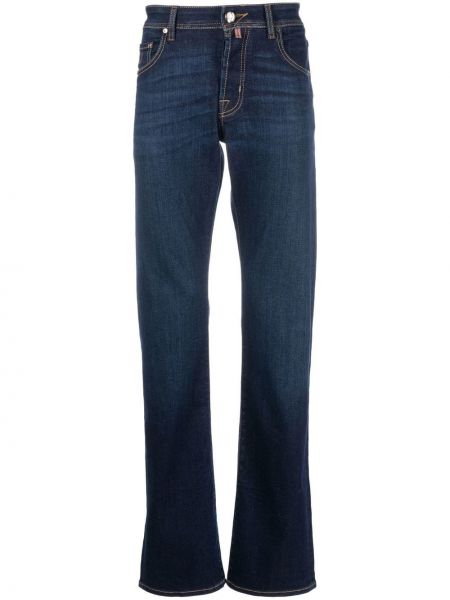 Straight fit džíny s výšivkou Jacob Cohen modré