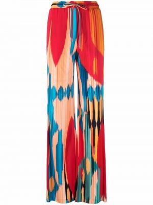 Pantaloni cu imagine cu imprimeu abstract cu croială lejeră Etro roșu