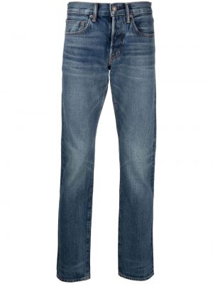 Straight leg jeans a vita bassa Tom Ford blu