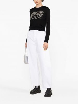 Vlněný svetr Moschino Jeans černý