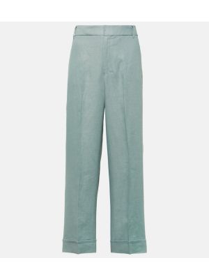 Pantalones rectos de lino 's Max Mara azul