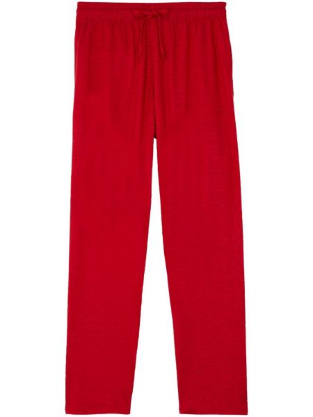 Λινό παντελόνι με ίσιο πόδι Vilebrequin κόκκινο