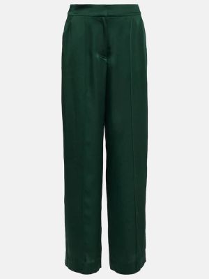 Pantaloni din satin cu croială lejeră Simkhai verde