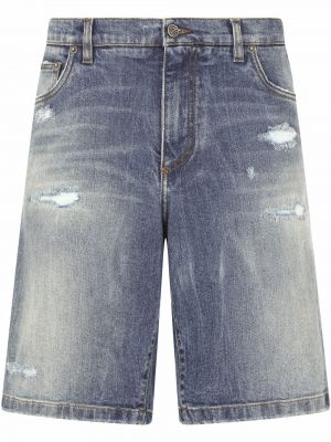 Szorty jeansowe z przetarciami Dolce And Gabbana niebieskie