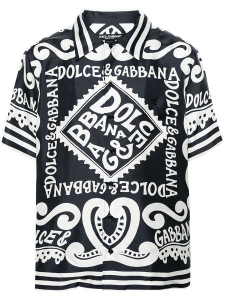 Копринена риза с принт Dolce & Gabbana