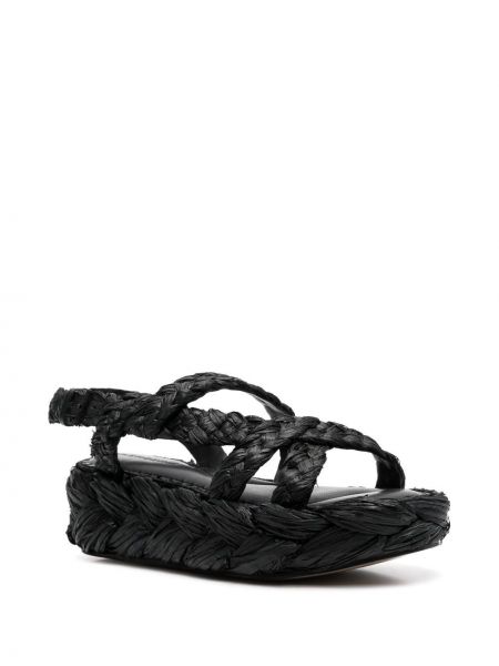 Pīti sandales ar platformu Clergerie melns