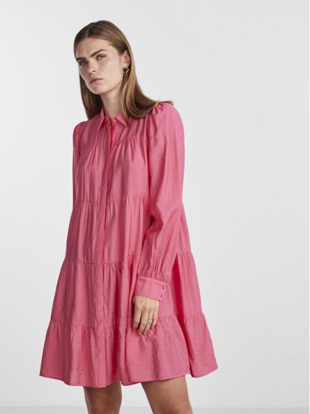 Rochie tip cămașă cu croială lejeră Yas roz