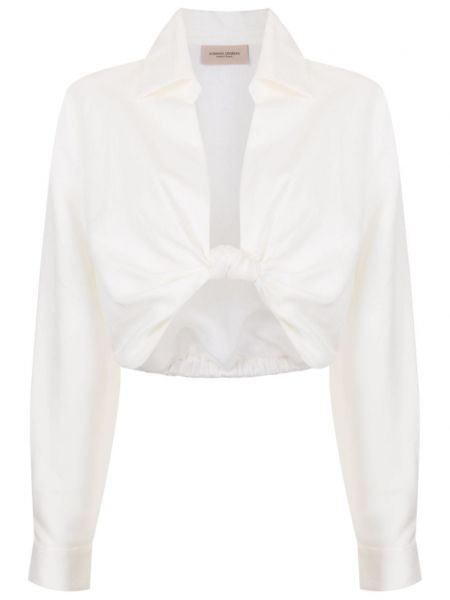 Λινό πουκάμισο Adriana Degreas λευκό