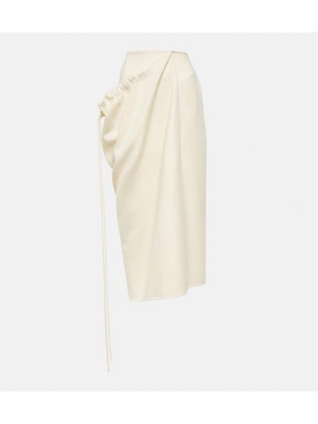 Kašmírová dlhá sukňa The Row biela