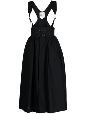 Midi šaty bez rukávov Noir Kei Ninomiya čierna