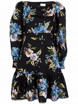 Trykt floral bomull dress Erdem svart