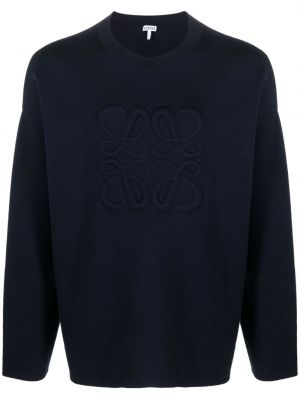 Вълнен пуловер Loewe синьо