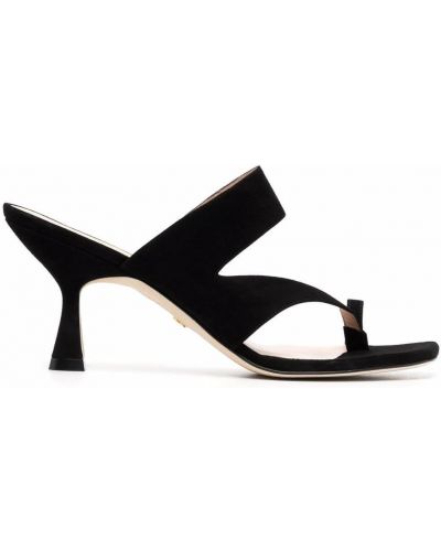 Asymmetrisk semsket skinn sandaler Stuart Weitzman svart