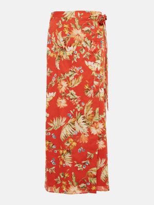 Kvetinová bavlnená dlhá sukňa Erdem