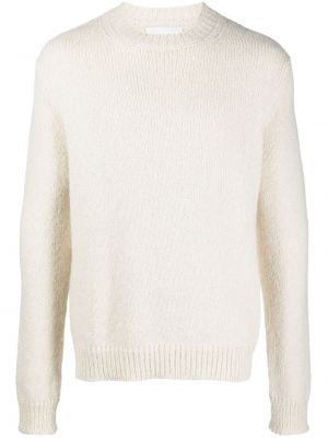 Пуловер с кръгло деколте Jil Sander бяло