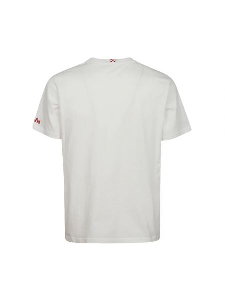 Camiseta de algodón manga corta Mc2 Saint Barth blanco