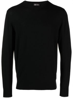 Volneni pulover z okroglim izrezom Colombo črna