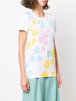 Koszulka z nadrukiem w abstrakcyjne wzory Boutique Moschino biała