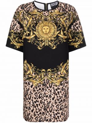 Leopard trykt dress Versace Jeans Couture gul