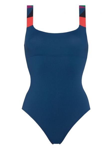 Maillot de bain à imprimé à motif géométrique Eres bleu