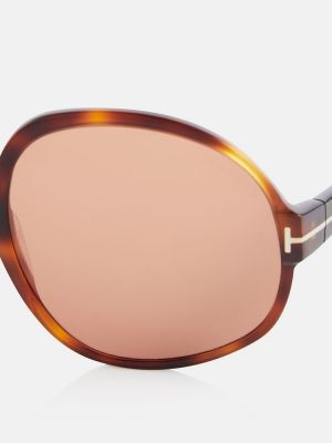 Oversize слънчеви очила Tom Ford кафяво