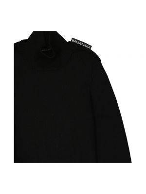 Jersey cuello alto de seda con cuello alto de tela jersey Balenciaga negro