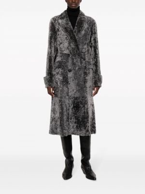 Oboustranný kabát Alberta Ferretti šedý