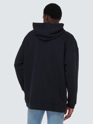 Pamučna hoodie s kapuljačom od jersey The Row plava
