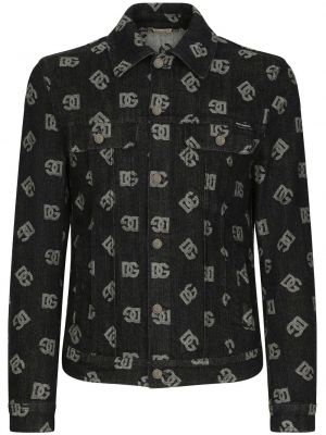 Denim jakna iz žakarda Dolce & Gabbana črna