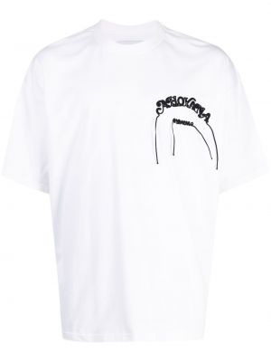 Памучна тениска бродирана Yoshiokubo бяло