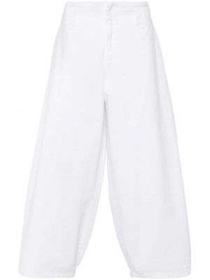 Haftowane spodnie relaxed fit Société Anonyme białe