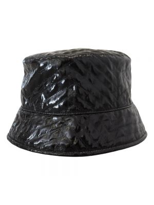 Pikowana czapka skórzana Dolce And Gabbana czarna