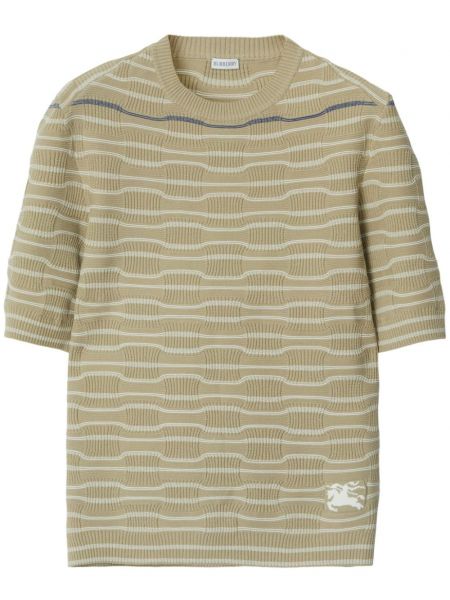 Siuvinėtas marškinėliai Burberry smėlinė