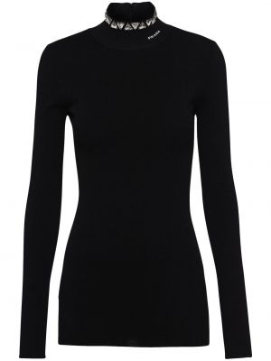 Pull en cristal Prada noir