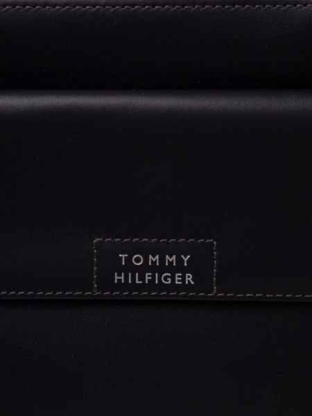 Bőr bőr laptop táska Tommy Hilfiger fekete
