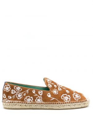 Floral semsket skinn espadrillos Blue Bird Shoes