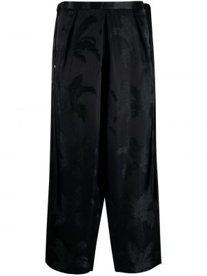 Pantalones de tejido jacquard Saint Laurent negro