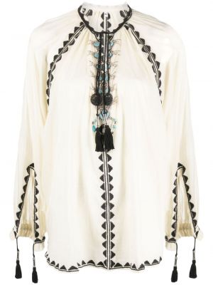 Блуза бродирана Fortela бяло