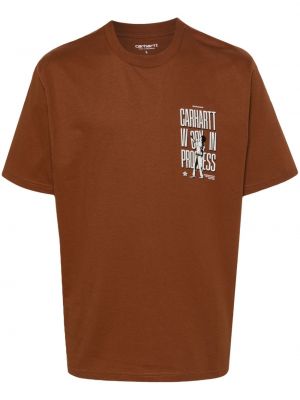 T-shirt di cotone Carhartt Wip marrone