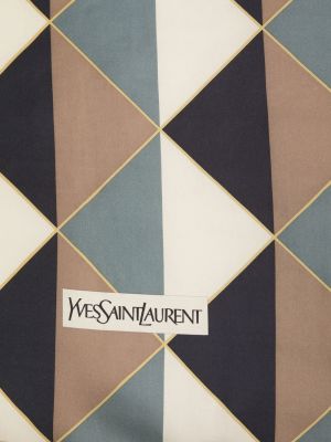 Echarpe en soie à motif géométrique Saint Laurent