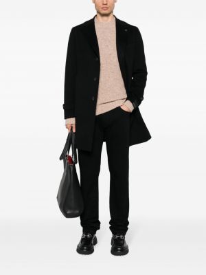 Bavlněné straight fit džíny Giorgio Armani černé