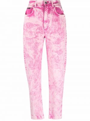 Jeans a vita alta con ambra Dolce & Gabbana rosa