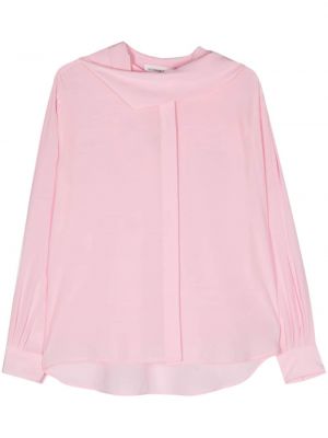 Bluză de mătase cu glugă Victoria Beckham roz